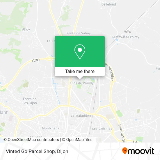 Vinted Go Parcel Shop map