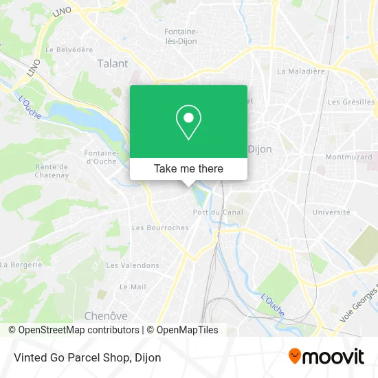 Vinted Go Parcel Shop map