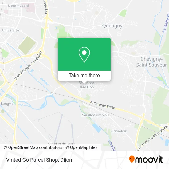 Vinted Go Parcel Shop map