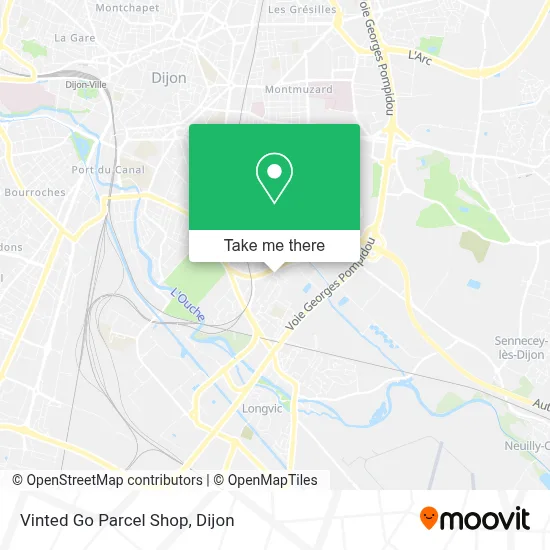 Vinted Go Parcel Shop map