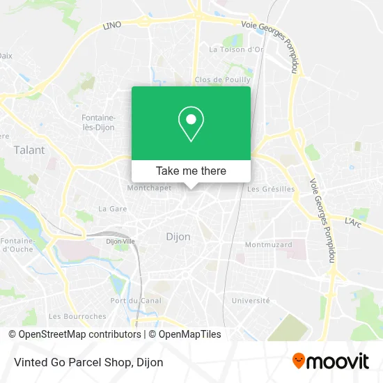 Vinted Go Parcel Shop map