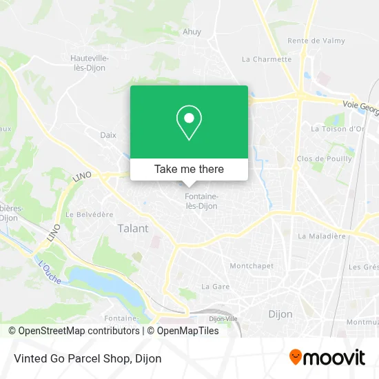 Vinted Go Parcel Shop map
