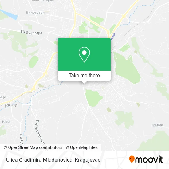 Ulica Gradimira Mladenovica map