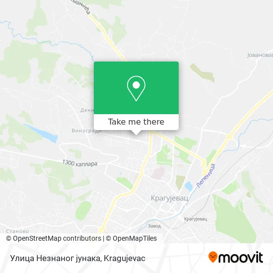 Улица Незнаног јунака map