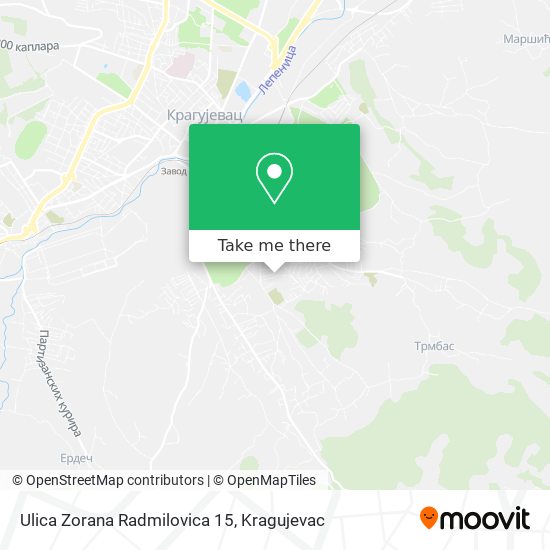 Ulica Zorana Radmilovica 15 map