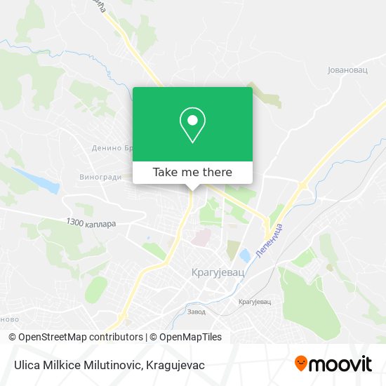 Ulica Milkice Milutinovic map