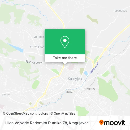 Ulica Vojvode Radomira Putnika 78 map
