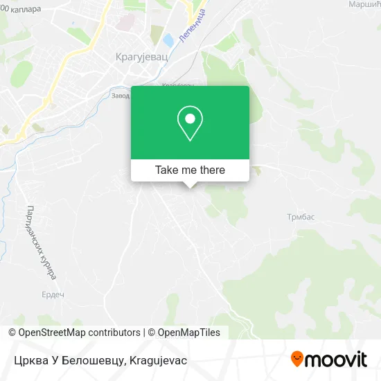 Црква У Белошевцу map
