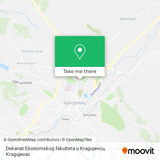Dekanat Ekonomskog fakulteta u Kragujevcu map