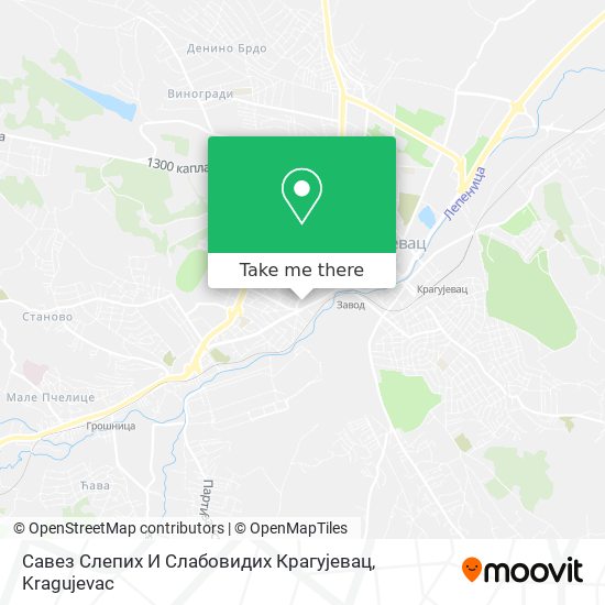 Савез Слепих И Слабовидих Крагујевац map