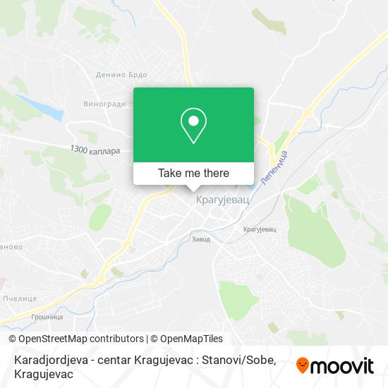 Karadjordjeva - centar Kragujevac : Stanovi / Sobe map