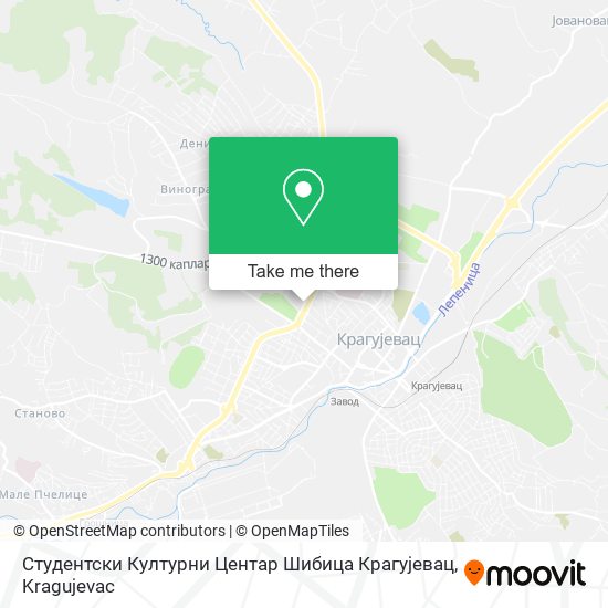 Студентски Културни Центар Шибица Крагујевац map