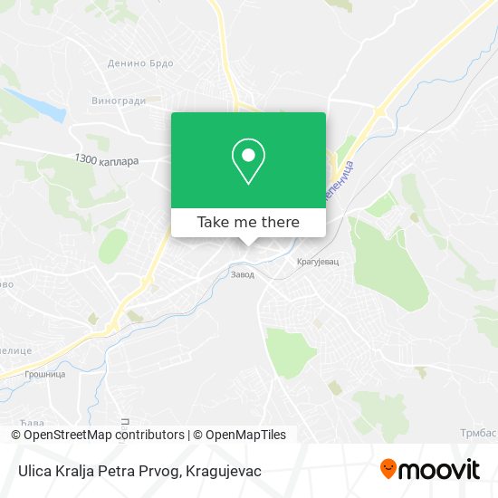 Ulica Kralja Petra Prvog map