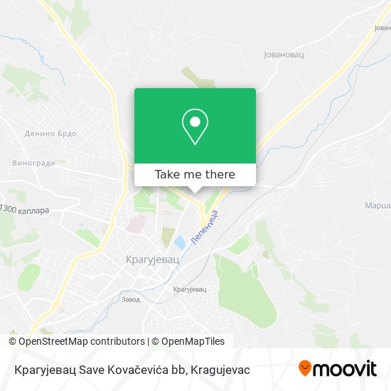 Крагујевац Save Kovačevića bb map