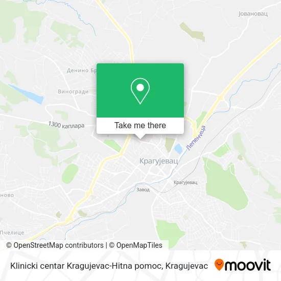 Klinicki centar Kragujevac-Hitna pomoc map