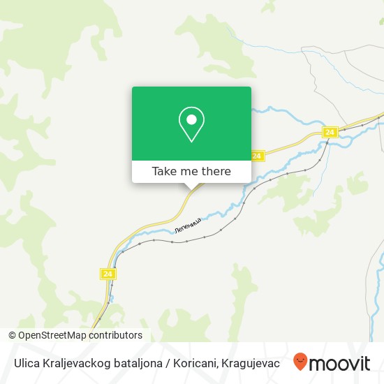 Ulica Kraljevackog bataljona / Koricani map