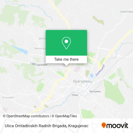 Ulica Omladinskih Radnih Brigada map