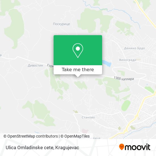 Ulica Omladinske cete map