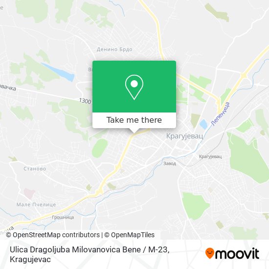 Ulica Dragoljuba Milovanovica Bene / M-23 map