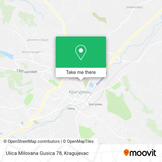 Ulica Milovana Gusica 78 map
