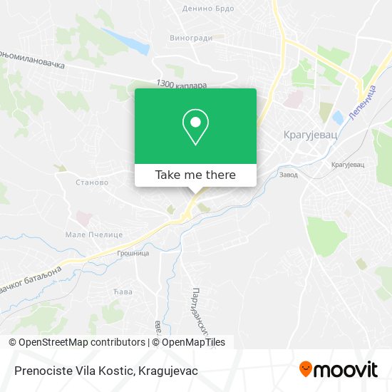 Prenociste Vila Kostic map