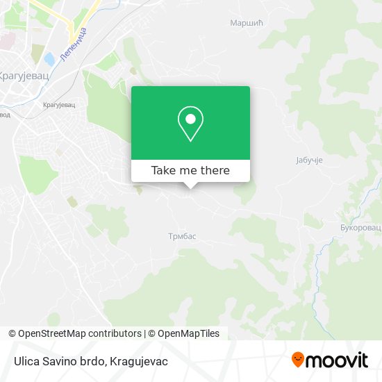 Ulica Savino brdo map