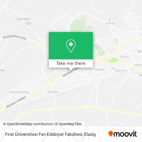 Fırat Üniversitesi Fen Edebiyat Fakültesi map