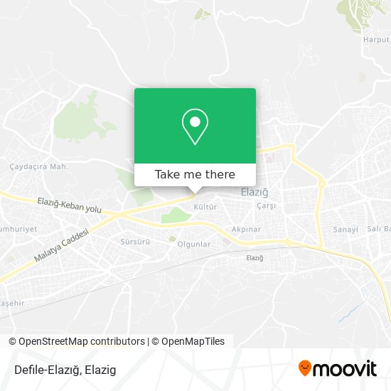 Defile-Elazığ map