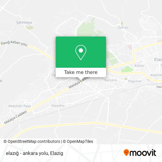 elazığ - ankara yolu map