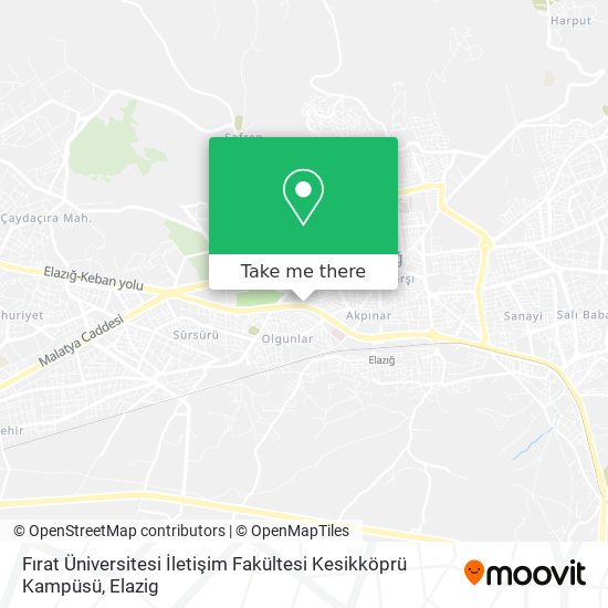 Fırat Üniversitesi İletişim Fakültesi Kesikköprü Kampüsü map