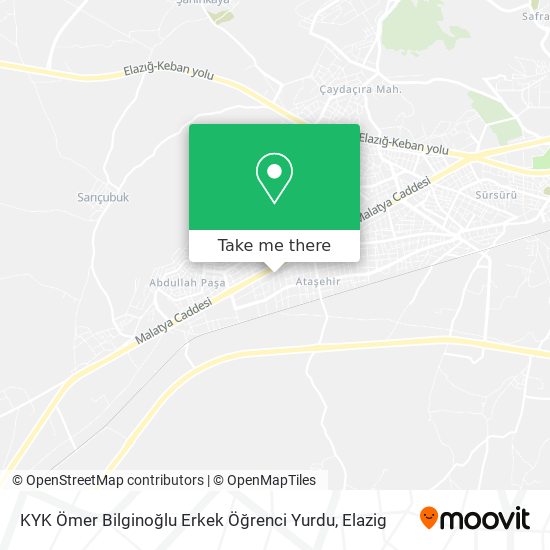 KYK Ömer Bilginoğlu Erkek Öğrenci Yurdu map