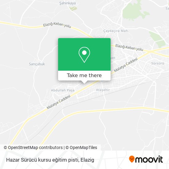 Hazar Sürücü kursu eğitim pisti map