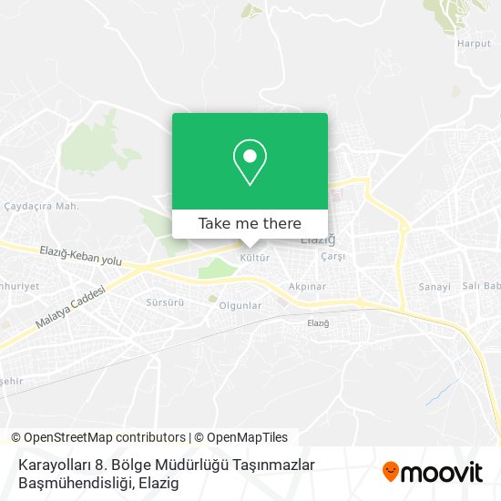 Karayolları 8. Bölge Müdürlüğü Taşınmazlar Başmühendisliği map