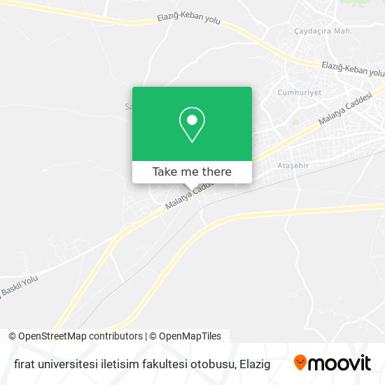 firat universitesi iletisim fakultesi otobusu map