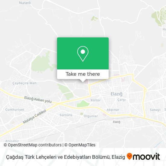 Çağdaş Türk Lehçeleri ve Edebiyatları Bölümü map