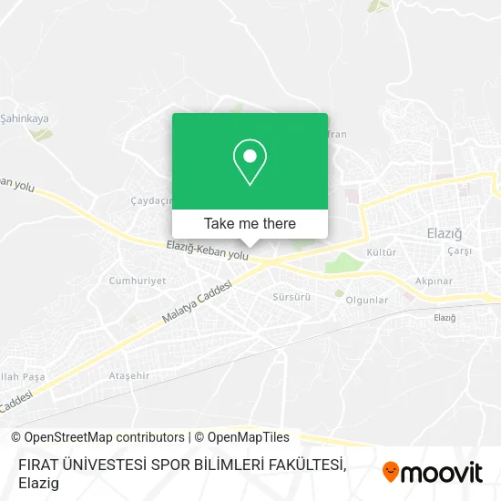 FIRAT ÜNİVESTESİ SPOR BİLİMLERİ FAKÜLTESİ map