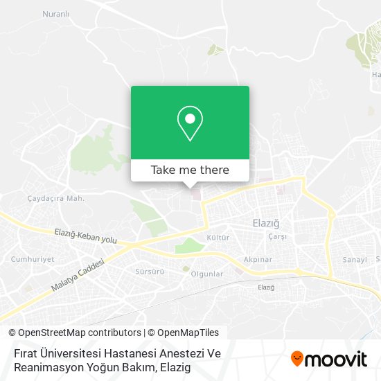 Fırat Üniversitesi Hastanesi Anestezi Ve Reanimasyon Yoğun Bakım map
