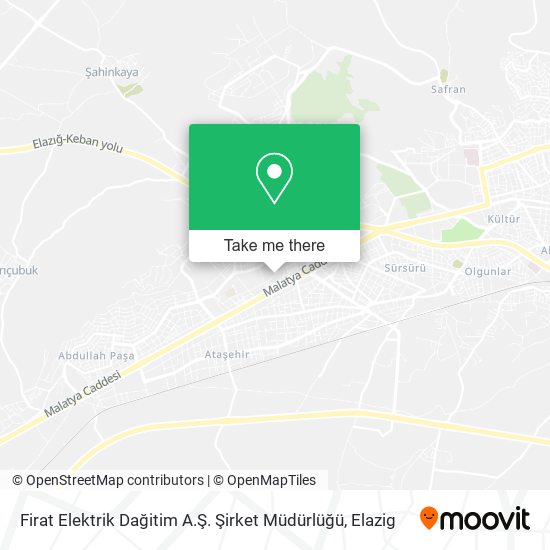 Firat Elektrik Dağitim A.Ş. Şirket Müdürlüğü map