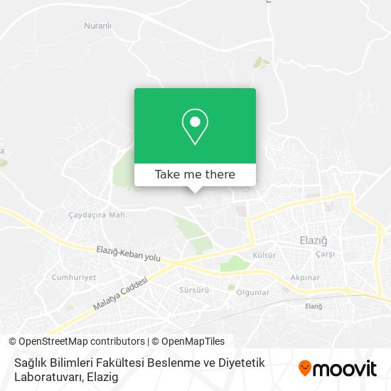 Sağlık Bilimleri Fakültesi Beslenme ve Diyetetik Laboratuvarı map