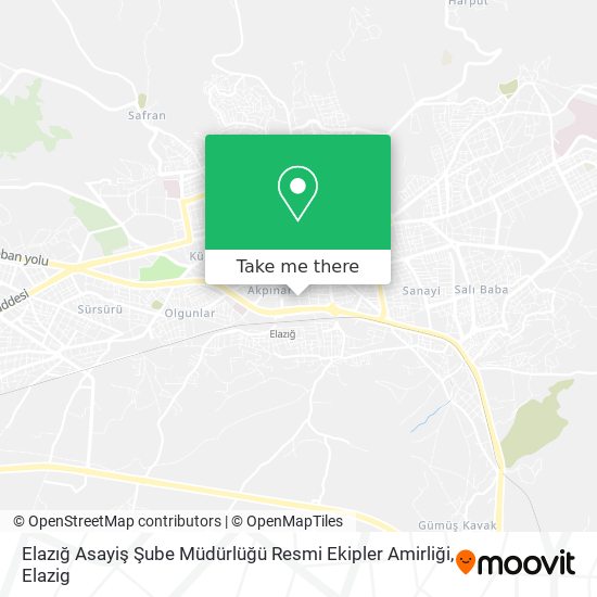 Elazığ Asayiş Şube Müdürlüğü Resmi Ekipler Amirliği map