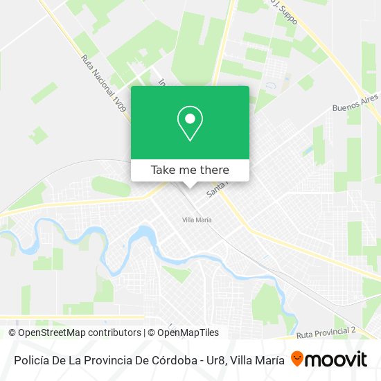 Policía De La Provincia De Córdoba - Ur8 map