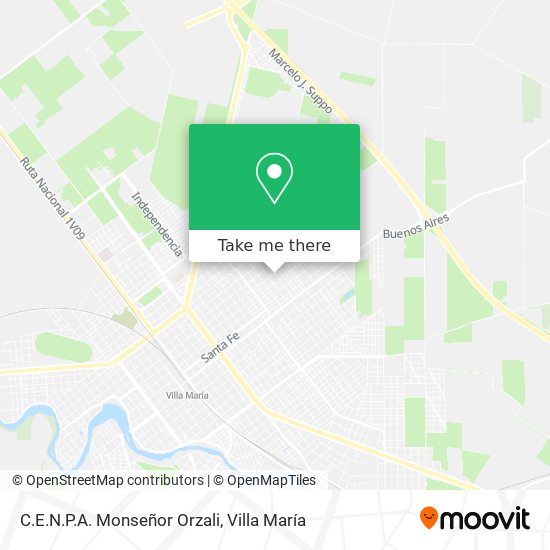 Mapa de C.E.N.P.A. Monseñor Orzali