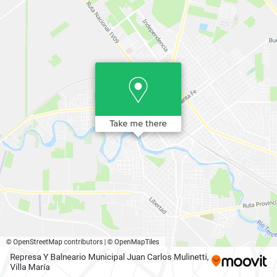 Mapa de Represa Y Balneario Municipal Juan Carlos Mulinetti