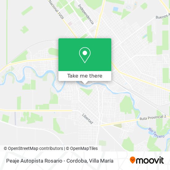 Mapa de Peaje Autopista Rosario - Cordoba