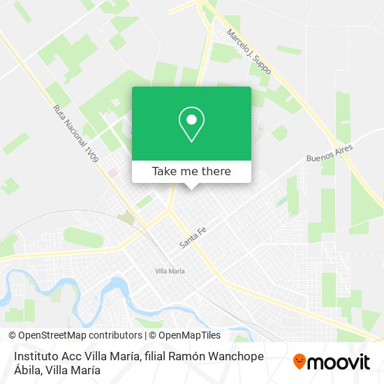 Mapa de Instituto Acc Villa María, filial Ramón Wanchope Ábila