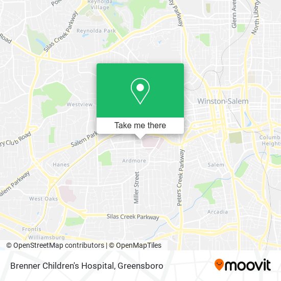 Mapa de Brenner Children's Hospital