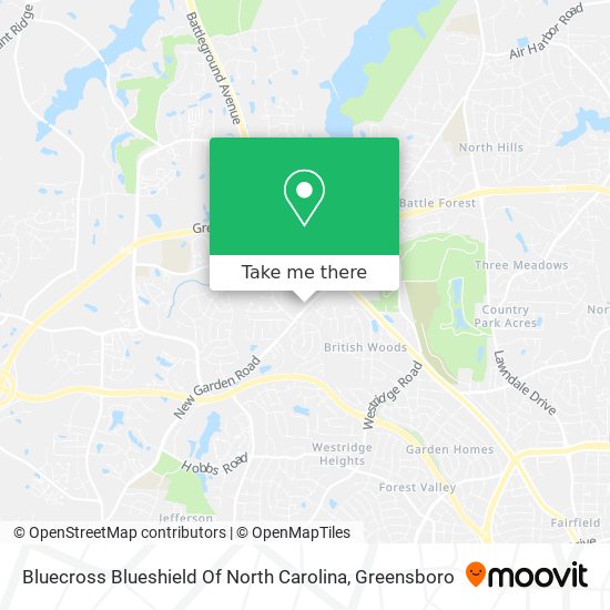 Bluecross Blueshield Of North Carolina map