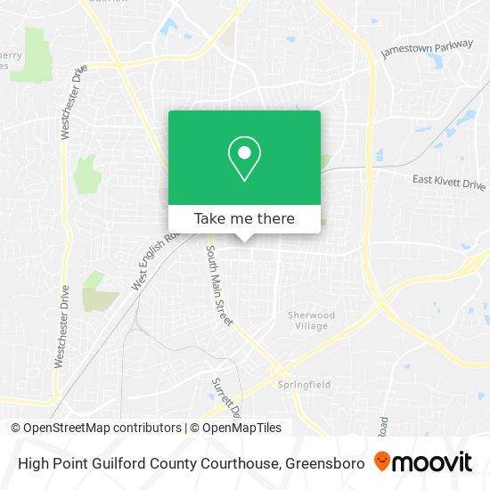 High Point Guilford County Courthouse map