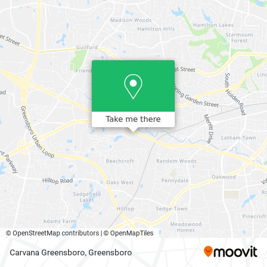 Carvana Greensboro map
