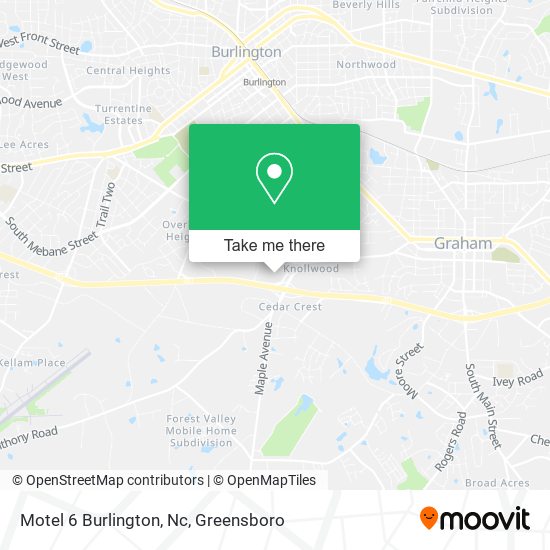 Mapa de Motel 6 Burlington, Nc